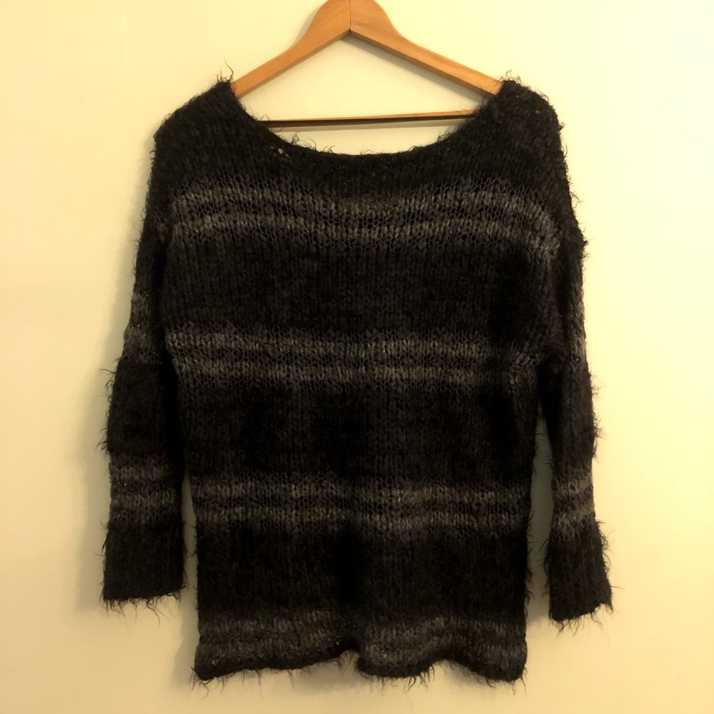 Free People black/grey oversized tunic sweater